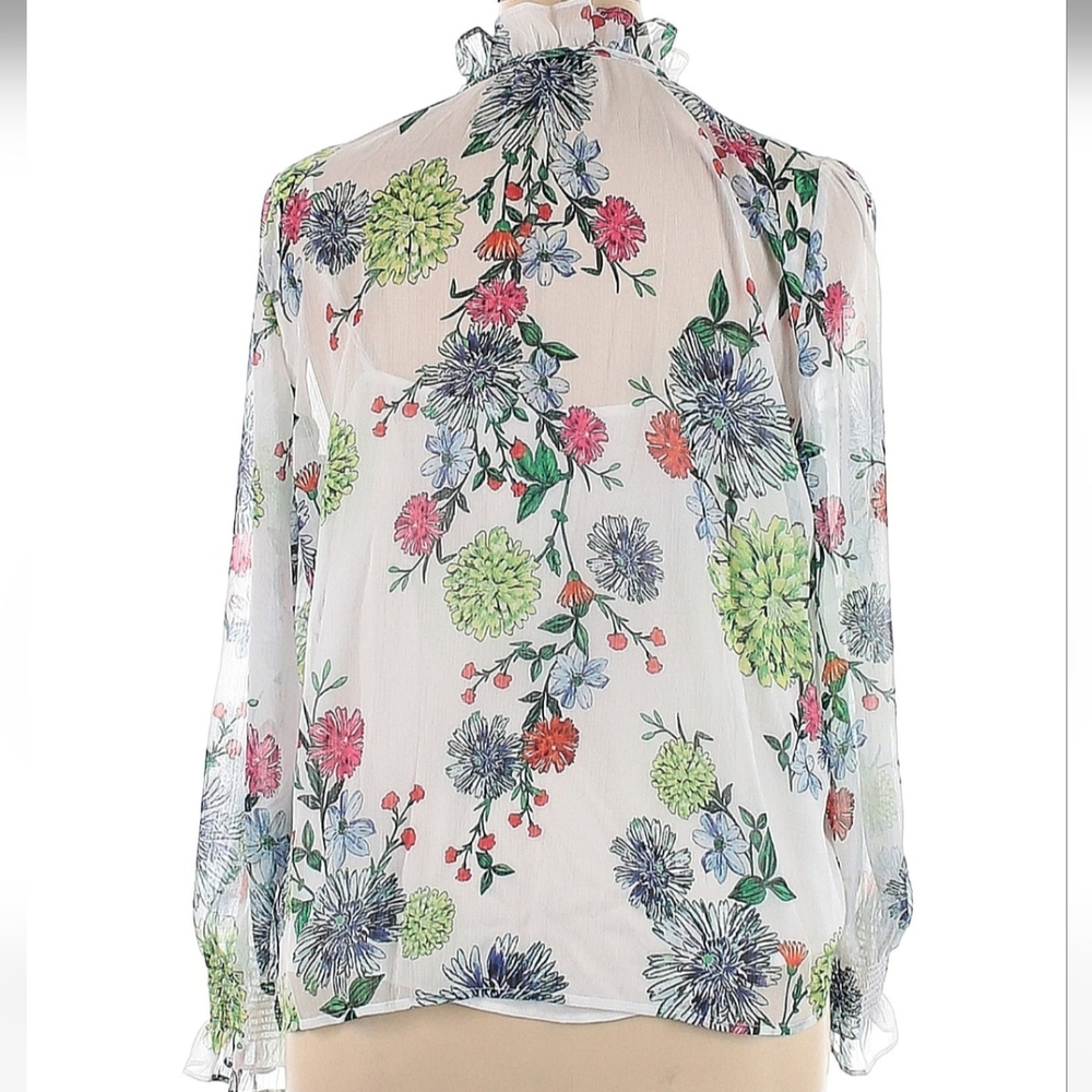 LOFT Floral Ruffled Blouse - Picture 2 of 3